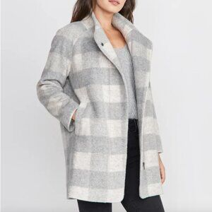Marine Layer Stephanie Cocoon Coat in Buffalo Check